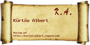 Kürtös Albert névjegykártya