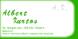 albert kurtos business card
